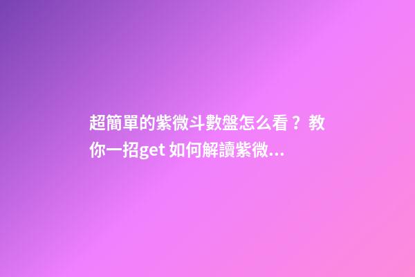 超簡單的紫微斗數盤怎么看？教你一招get 如何解讀紫微斗數命盤